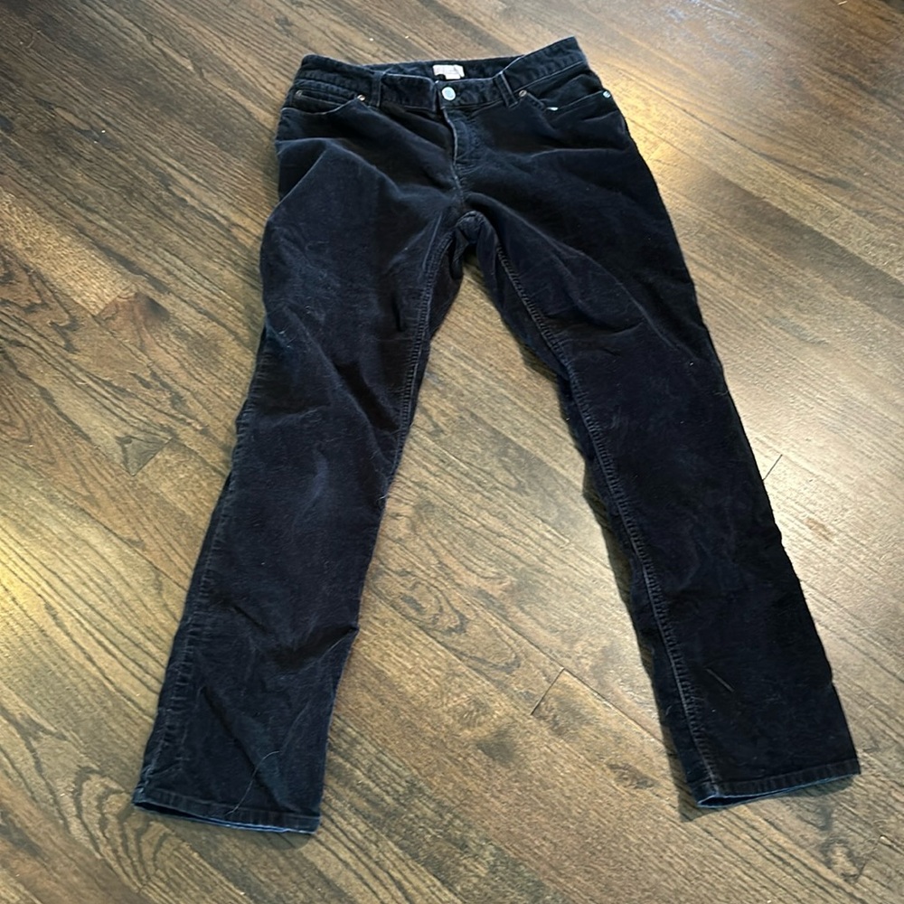 J. Jill Black Corduroy Cords Pants 6 Petite VGUC Slim Leg